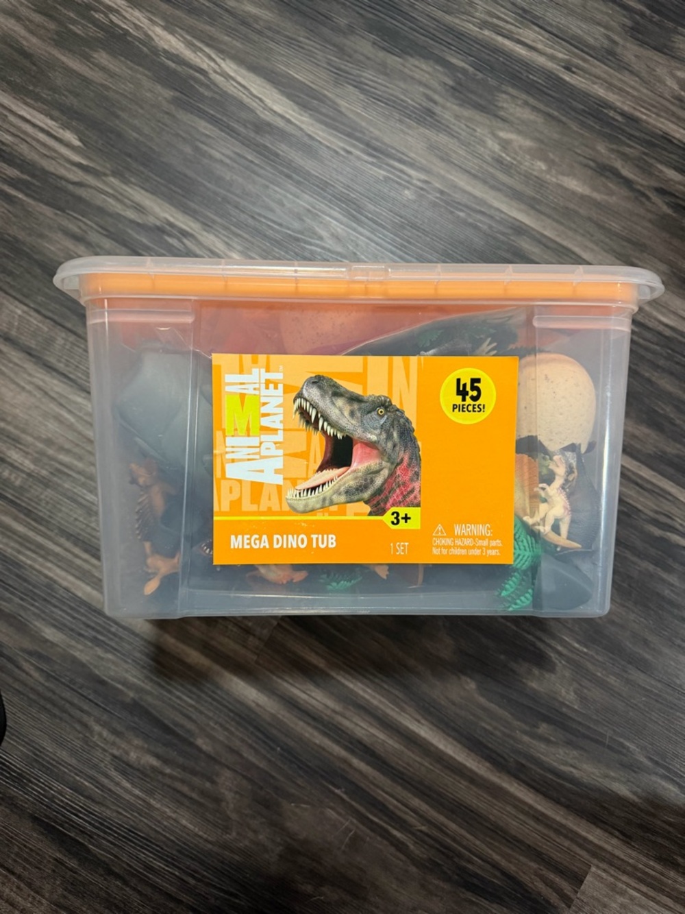 Mega Dino Tub - Orange and Clear Dinosaur Play Set